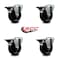 Service Caster 4'' Phenolic Wheel Swivel Bolt Hole Caster Set with Posi Lock Brakes, 4PK SCC-BH20S414-PHS-PLB-4 - alternate 2